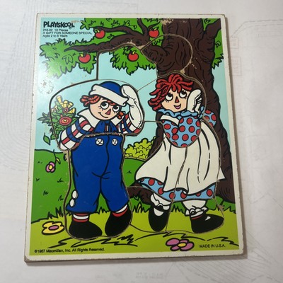 RAGGEDY ANN & ANDY PLAYSKOOL 216-02 WOODEN PUZZLE, 1987, NICE!