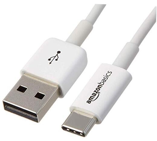 USB Type-C to USB-A 2.0 Male Charger Cable 6ft 1.8m White 1-Pack