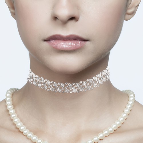 Rhinestone Necklace for Women Rhinestone Choker Necklace Women Necklace - Picture 7 of 16
