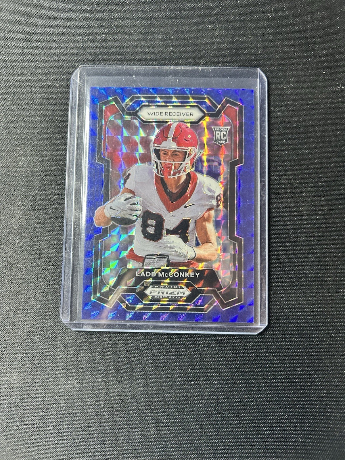 2024 Prizm Draft Picks Ladd McConkey Blue Finite /89 Rookie RC Georgia Chargers