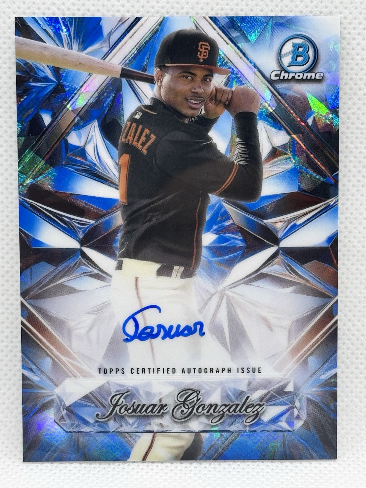 2025 Bowman Chrome Sapphire Josuar Gonzalez Selections Auto #SSA-JG Giants