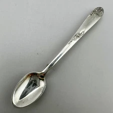 Lunt Sweetheart Rose Pattern Miniature Spoon Brooch Lapel Pin Sterling Silver