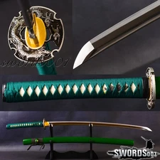 Japanese Sword Samurai Katana Manganese Steel High Grade Bo-hi Dragon Tsuba