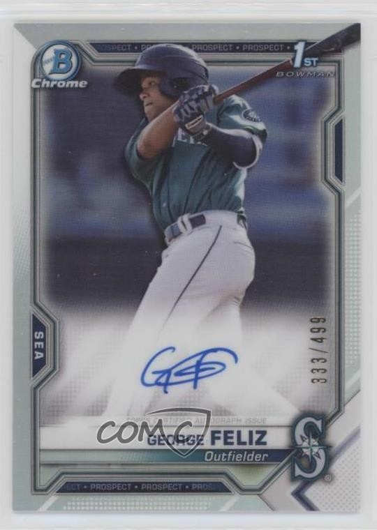 2021 Bowman Chrome Prospect Refractor 333/499 George Feliz #CPA-GF Auto 0o84