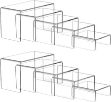 Acrylic Risers for Display, 10 Pcs Acrylic Display Riser, Clear Display Stands f