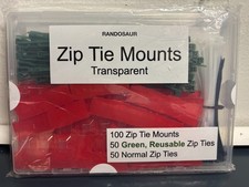 Transparent Zip Tie Mounts 3/4" Invisible Organization. 100 Self-Adhesive C...