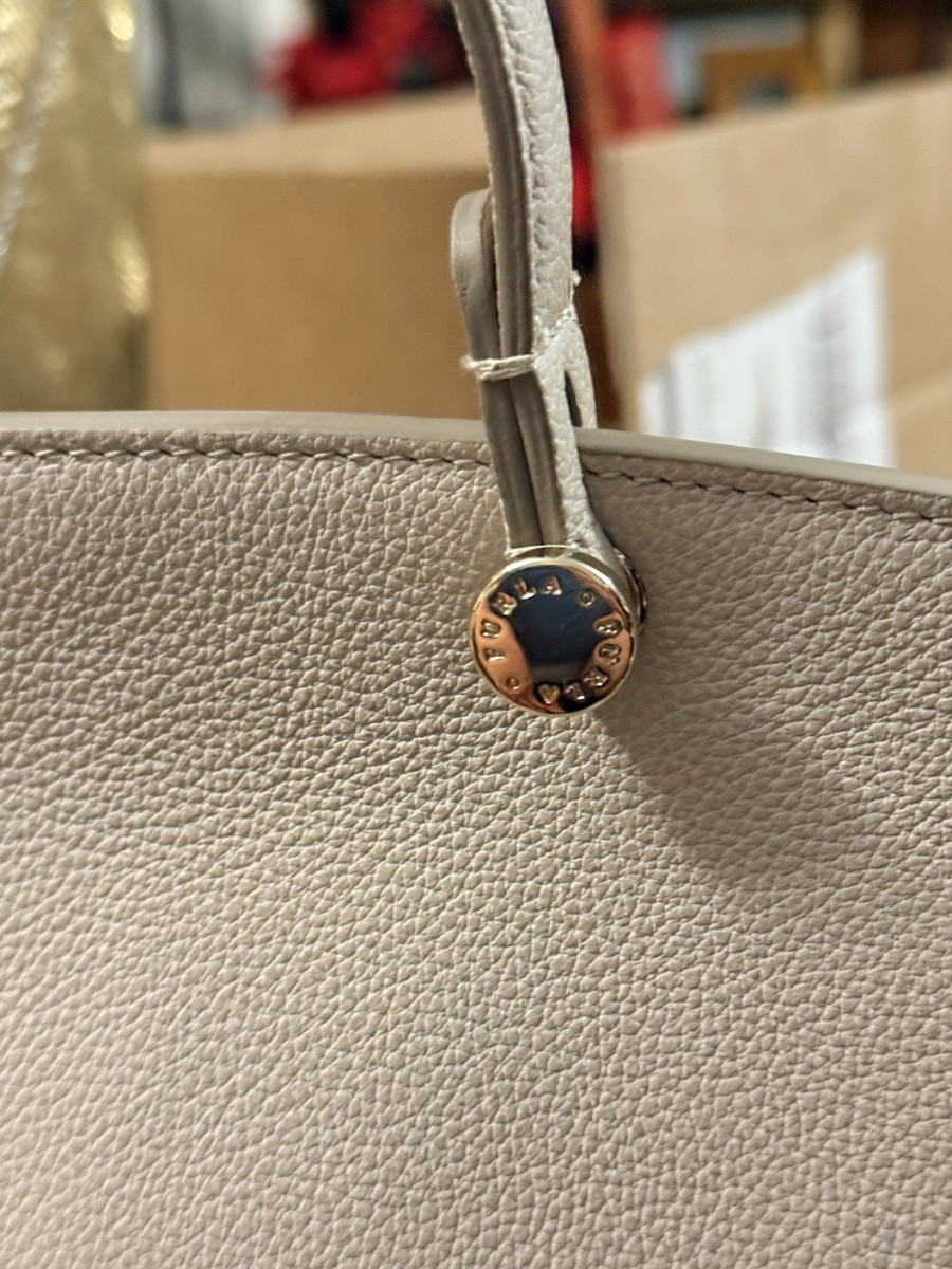 FURLA Piper Beige Leather 2Way Shoulder Handbag Authentic Women's