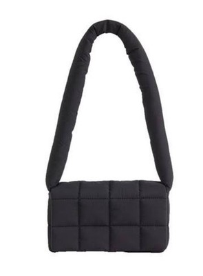 H&M Cassette Flap Bag Tech Padded Puffer Nylon Quilted Puffy Black Small Rare