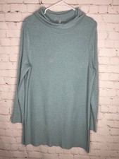 Adrienne Vittadini BlueReef Heather Ribbed CowlNeck Tunic Sweater Women XL China