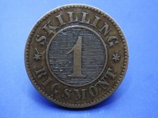 DENMARK  1  SKILLING RIGSMOUNT COIN 1856  / SNIFF'S  ANCIENT COINS T-4