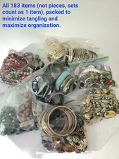 Costume Jewelry Lot of 183 Items in Good Condition