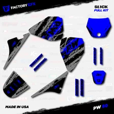Gray & Blue Slick Racing Graphics kit fits Yamaha PW80 PW 80 All Years Custom