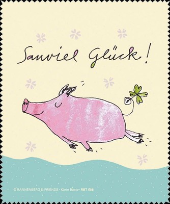 Brillenputztuch ''Sauviel Glück'' Rannenberg & Friends Microfasertuch