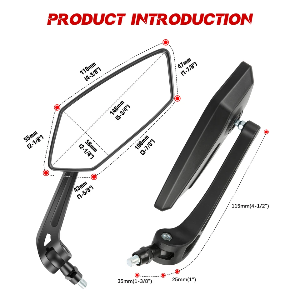 8MM 10MM Motorcycle Rearview Side Mirrors For Aprilia SR50 SR150 SR160 Scooter - Image 3 of 4