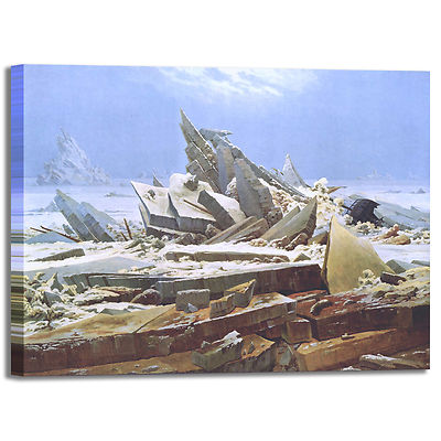 Caspar das Eismeer Design Bild Druck Leinwand Gemälde Rahmen Wohnkultur