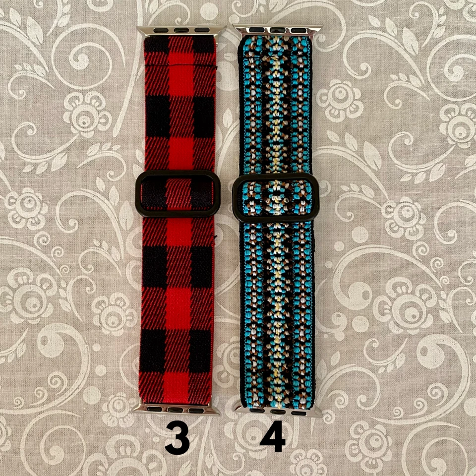 Correa elástica de nailon ajustable para Apple Watch-38/40/41-42/44/45/49 mm todas las series Foto 3 de 4