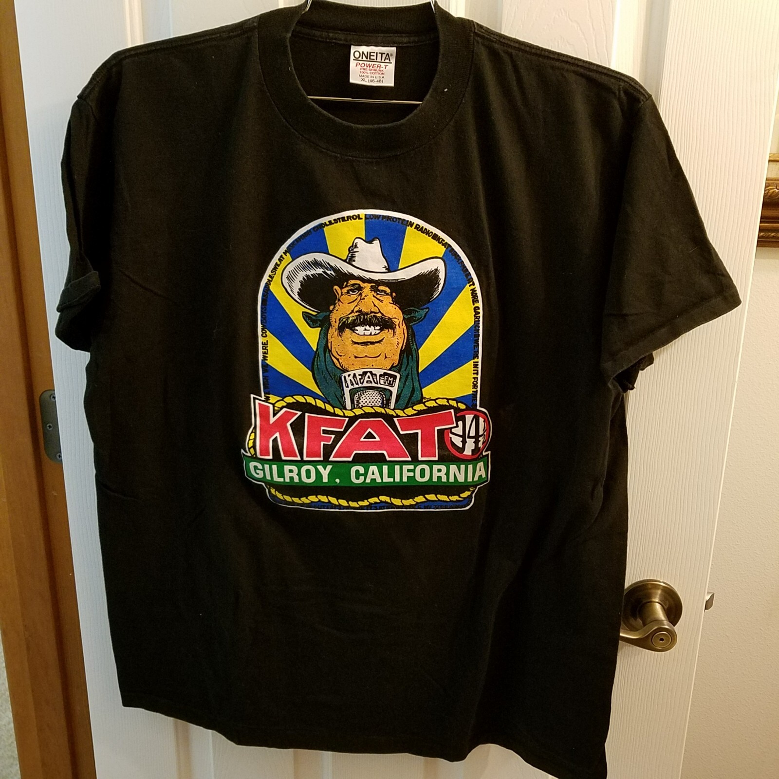 Vintage Single Stitch T Shirt Gilroy California KFAT … Gem