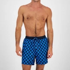 I.N.C. INTERNATIONAL CONCEPTSINC Men's Zane Checkerboard 5" Swim Trunks, blue