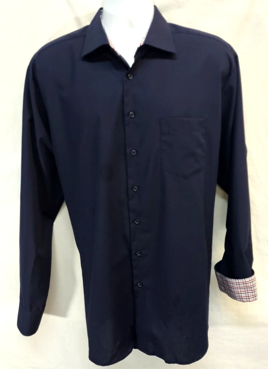 Navy blue dress shirt sale