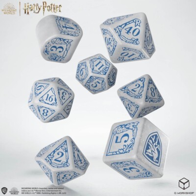 Q-Workshop brandneu in Originalverpackung Harry Potter Ravenclaw modernes Würfelset - weiß