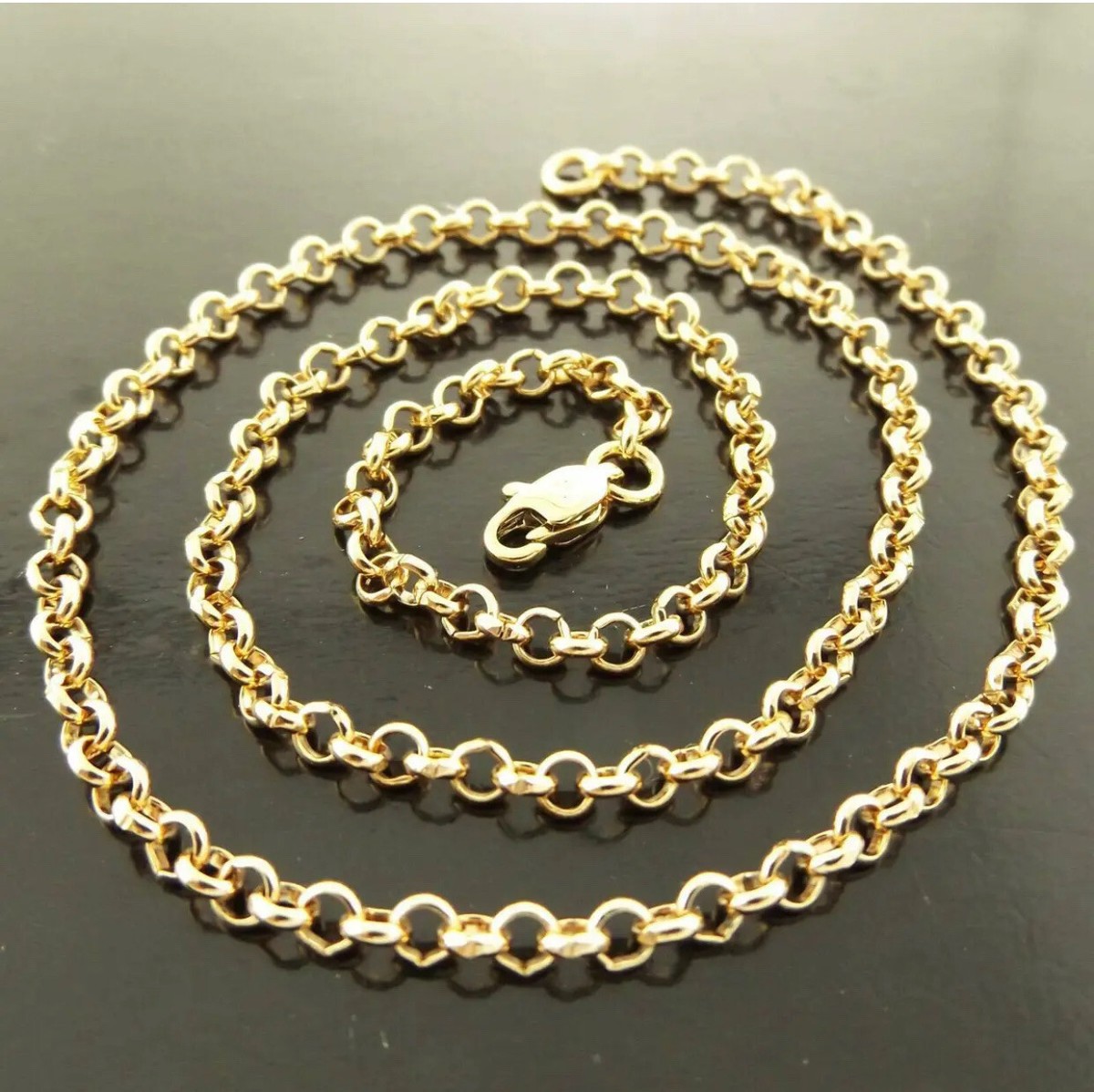 16” Inches Teens 18ct 18k Gold plated Rolo Belcher Chain Necklace