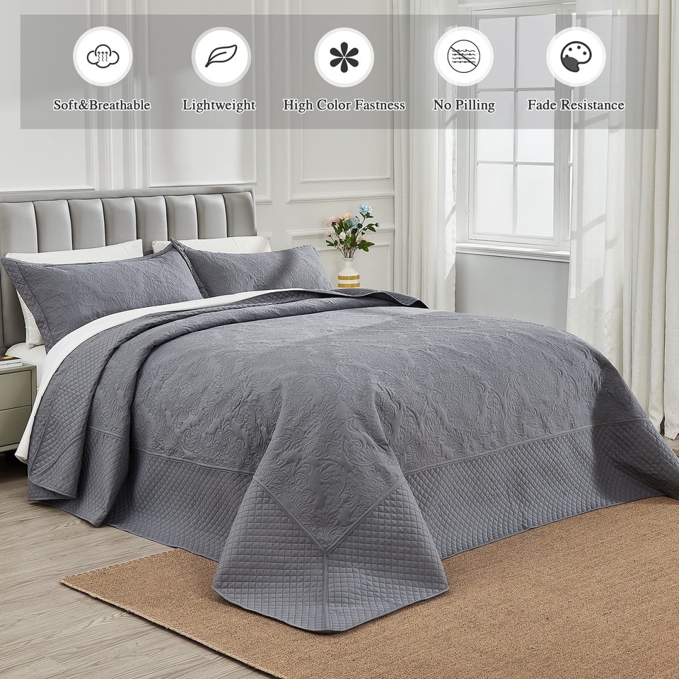 Oversized King Quilt 120x120, California King Bedspread, Extra Wide