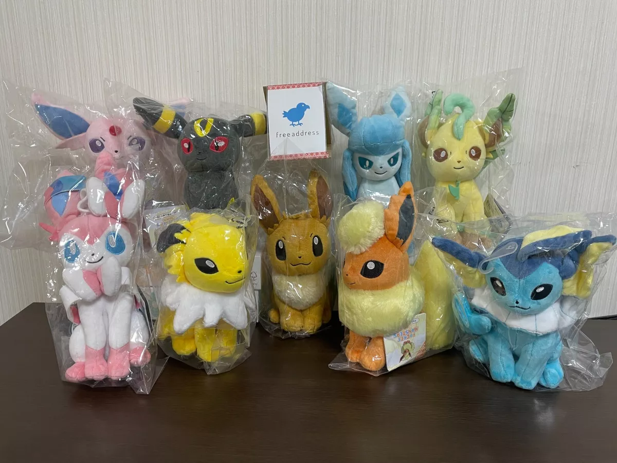 Eeveelutions Plush Doll Set of 9 Pokemon ALL STAR COLLECTION eevee Tagged  NEW JP