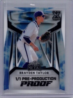 Brayden Taylor 2024 Leaf Baseball 1/1 Pre Production Proof