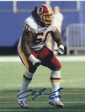 CHRIS SAMUELS  WASHINGTON REDSKINS   ACTION SIGNED 8x10
