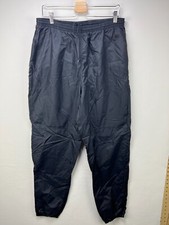 Vintage 90s Nike Windbreaker Pants Black Tonal Swoosh XL Parachute Swishy Blue