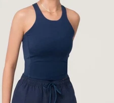 NWT Women’s allbirds Natural Run Form Training Running Tank w/ Shelf Bra Navy S