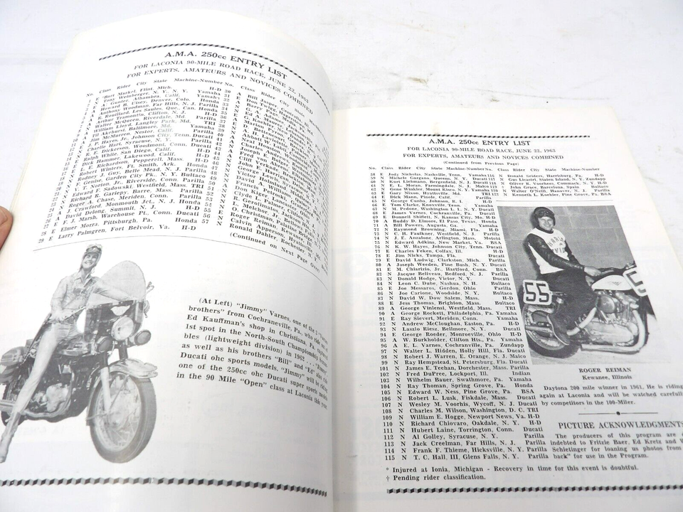 1963 Laconia Road Race Race Program eBay