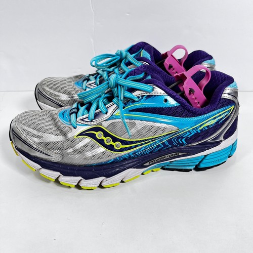 Saucony Ride Power Grid Damen-Laufschuhe 8 mm Offset Größe 8 grau/lila/blau - Bild 4 von 10