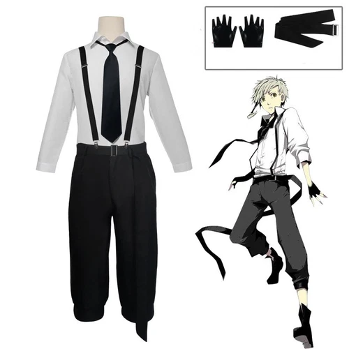 Bungo Stray Dogs Season 3 Osamu Dazai Men Cosplay Costume Halloween Outfit Wig - Picture 33 of 43