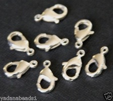 50 pcs of Silver Plated Lobster Clasps 12X6mm