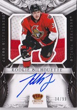 2012-13 Crown Royale Jakob Silfverberg /99 Auto Jersey Rookie Silhouette Ottawa