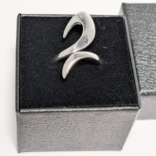 925 Sterling Silver Wave Ring Wrap Modernist Size 7 Preowned Unisex sleek