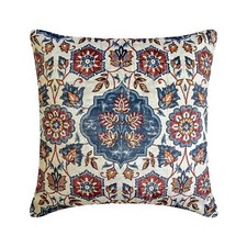 Blue  Rust Velvet Floral Luxury Throw Pillow Covers Pillowcase - Zahara