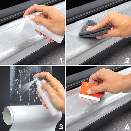 Listones de entrada de coche lámina protectora para DS Automobiles DS3 Crossback transparente - Imagen 4 de 6