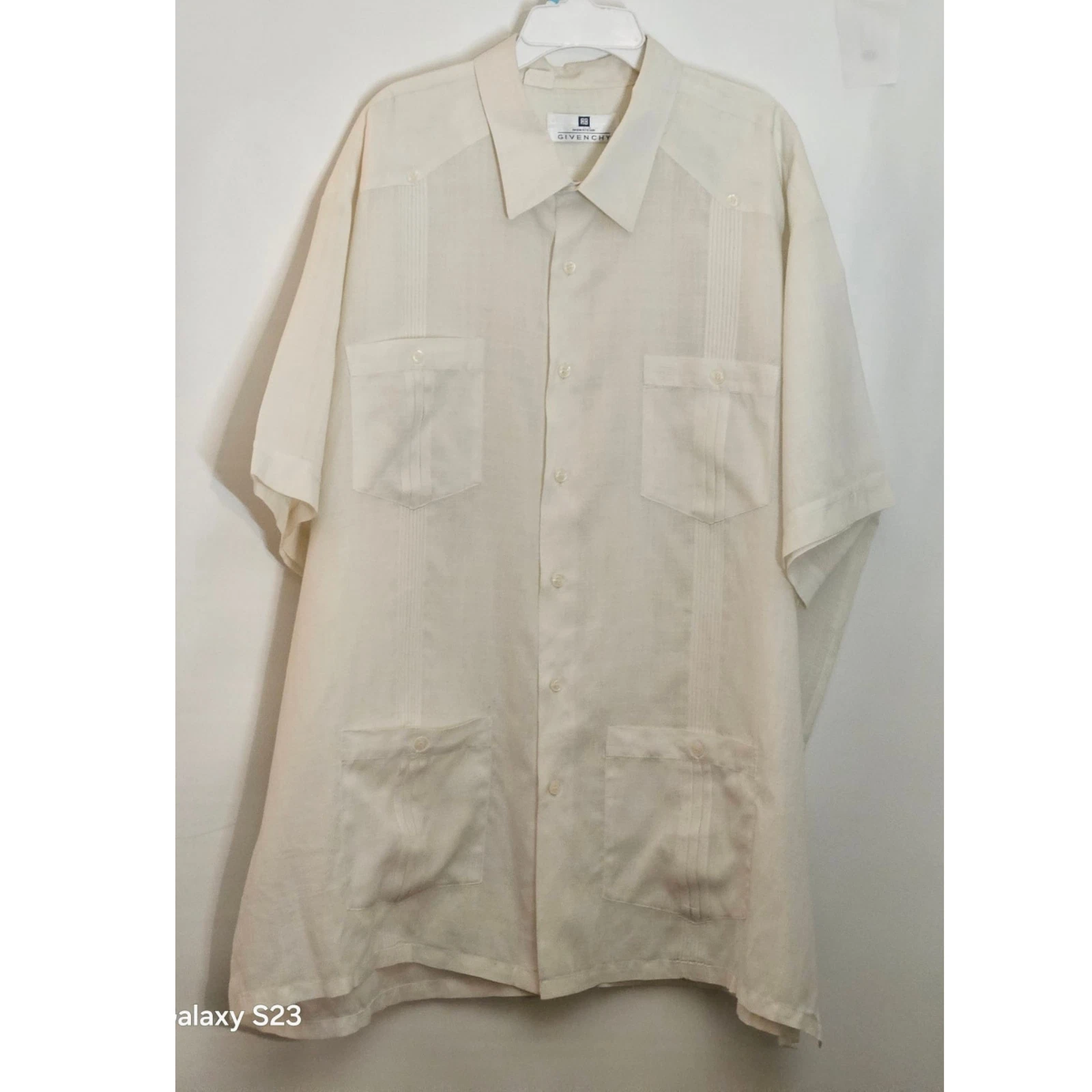 Camicia casual uomo Givenchy Monsieu XXL avorio abbottonato camicia abito designer