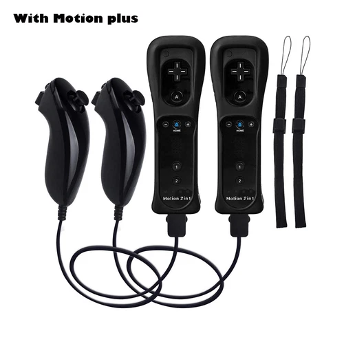Built in Motion Plus Remote Controller &Nunchuck for Nintendo Wii /Wii U Console