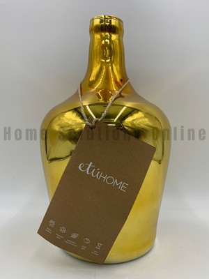 Pottery Barn Demijohn Decorative Glass Vase Gold Small 13'' h #U144