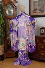 DEAR VANILLA JAPANESE FURISODE SILK KIMONO WOMEN'S AUTHENTIC JAPAN MADE VINTAGE