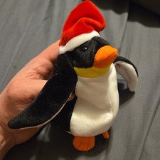 Ty Beanie Babies Zero Penguin Plush with Santa Hat 1998 Ages 3 3-4 4-7 8-11
