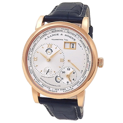 A.Lange & Sohne Lange 1 Time Zone 18k Rose Gold Manual Silver ...