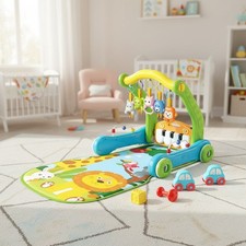 Safe 4-in-1 Baby Gym Mat with Piano Lights  Detachable Rattles - Perfect Gift