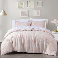 Chezmoi Isla 7-Piece Floral Queen Bed Set, Lightweight Jacquard Bedding