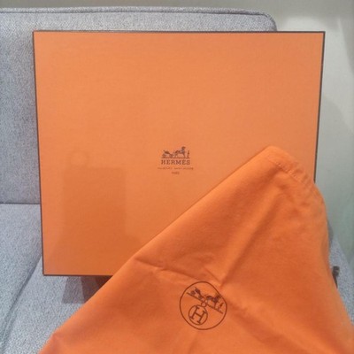 HERMES Empty Box Birkin 30 Gift Box ＆ storage bag Orange Large Set of two Used