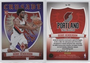 2023-24 Panini Phoenix Crusade Purple /75 Scoot Henderson #23 Rookie RC