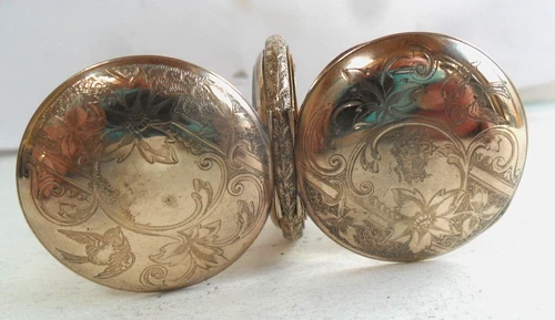 Ornate Antique Elgin 0 Size Grade 320 Gold Filled Hunter 7J Pocket Watch 4 REP.